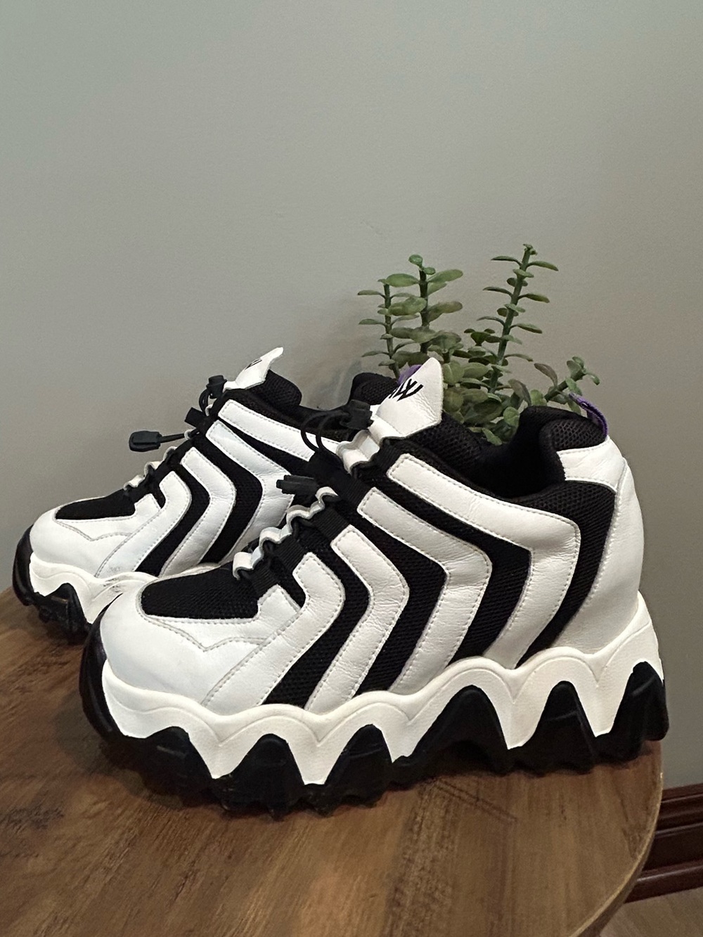 Anthony Wang Blackberry-02 Platform Sneakers White Black Women’s 10 - Picture 3 of 10